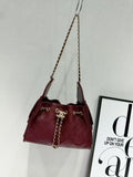 Chanel burgundy bucket bag