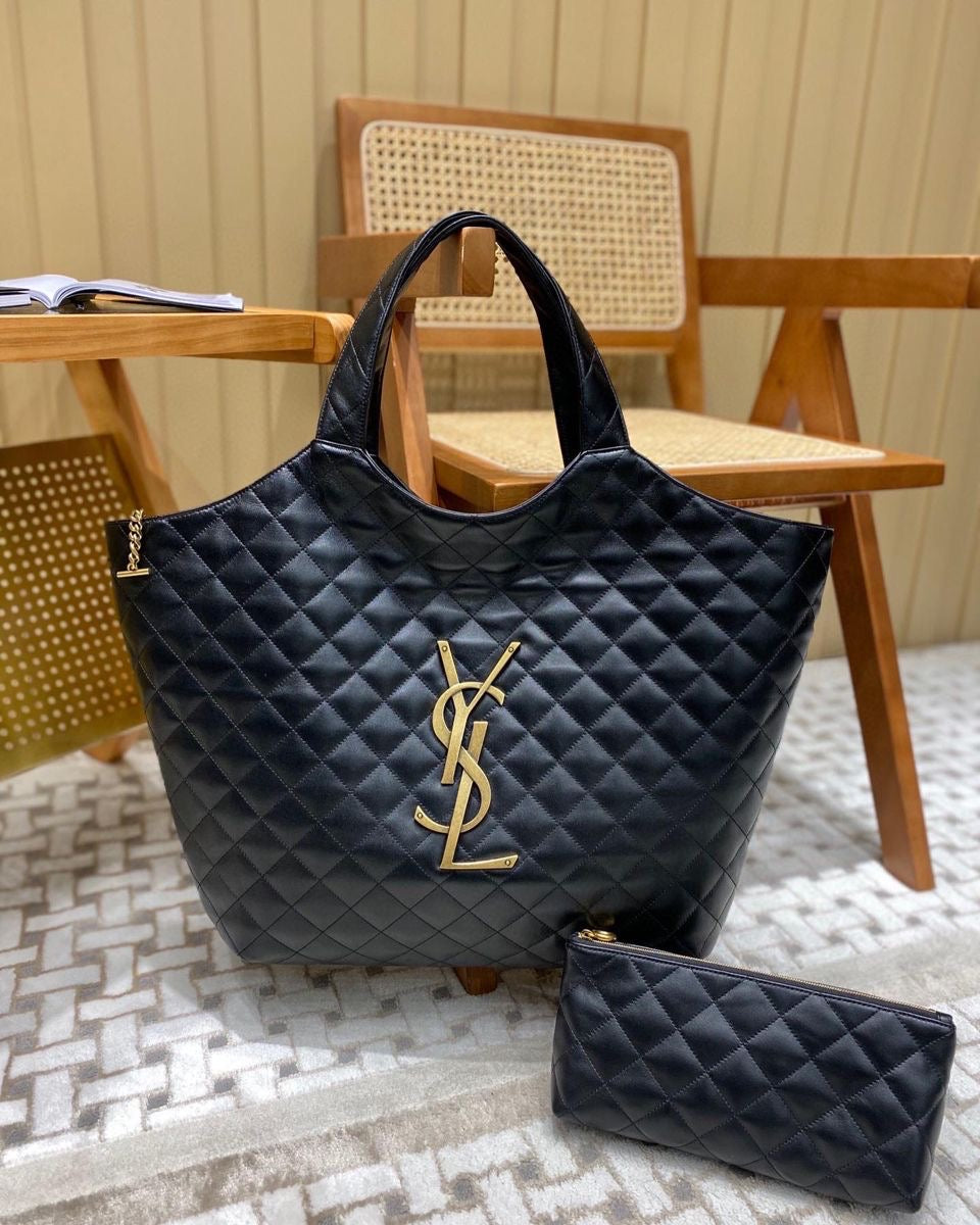 Ysl Saint Laurent “Icare large monogrammed quilted tote”
