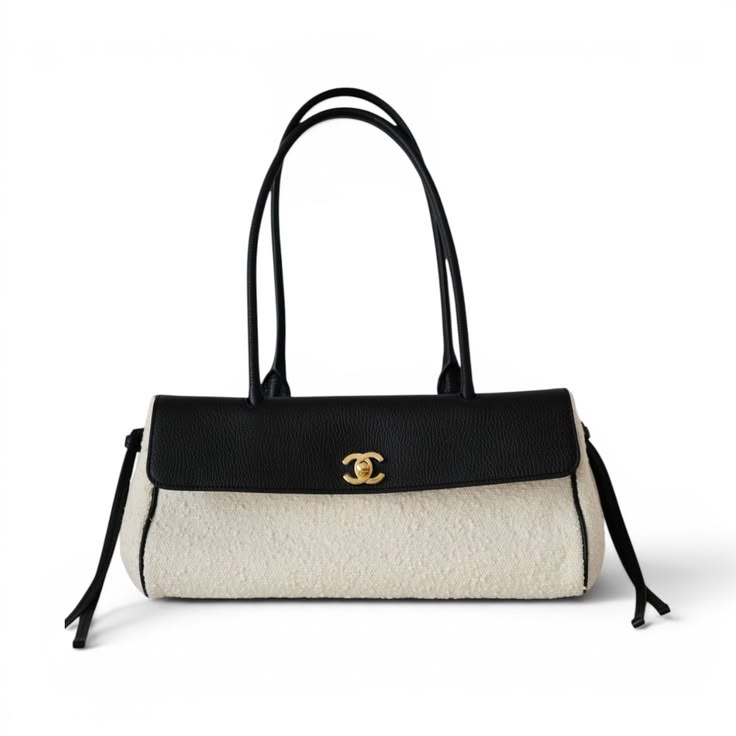 Chanel 26S  Black/Ecru Tweed Leather