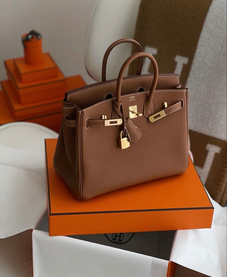 Hermes Birkin 25 Gold Togo Leather Gold